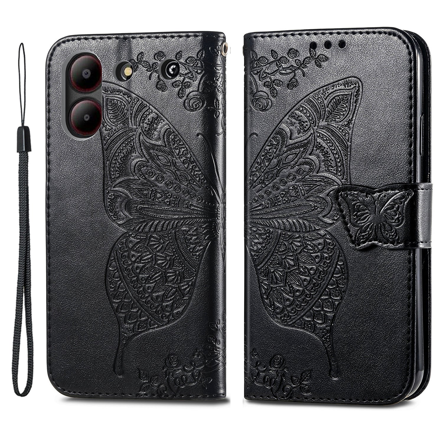 For ZTE Blade A54 Case Butterfly Imprinted PU Leather Card Slots Stand Flip Phone Cover For ZTE Blade A54 Case Butterfly Imprinted PU Leather Card Slots Stand Flip Phone Cover